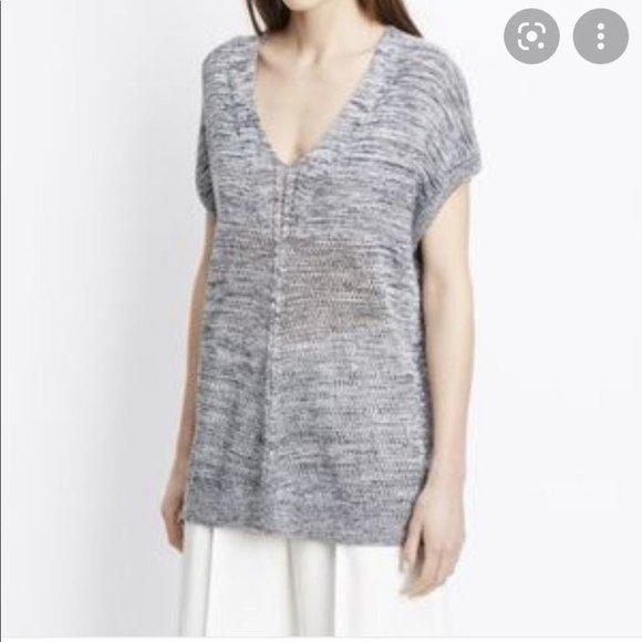 NWT Vince Short Sleeve Cotton Knit Sweater - Picture 5 of 15